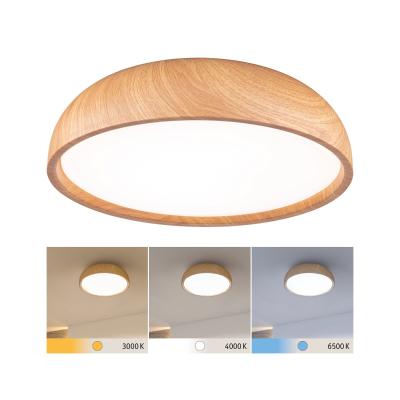 PAULMANN LED Deckenleuchte "Selection Bathroom Oka IP44 24W 230V Kunststoff", braun (holzfarben), 1, Ø 36cm H: 10,5cm, Leuchten, WhiteSwitch, LED Deckenleuchte