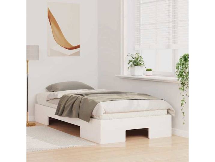 Soldes d'automne Structure de lit adulte - 1 PERSONNE - Cadre de lit Blanc - 90x190cm 819 444487412032