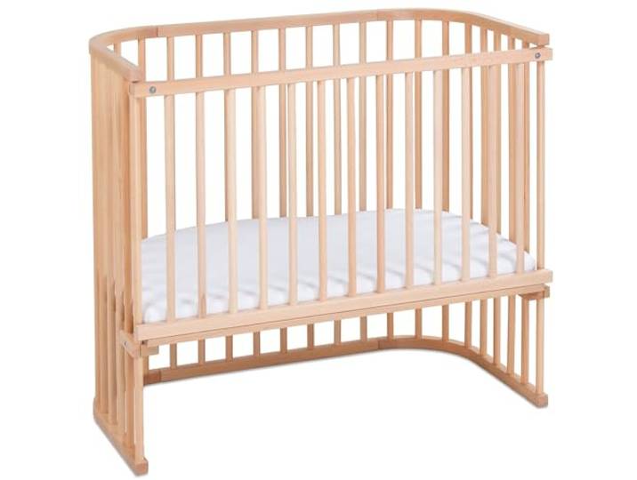 babybay Boxspring XXL Beistellbett, Natur lackiert, Kinderbettset XXL-Liegefläche für hohe Boxspringbetten, GS-geprüft, massive Buche, stufenlos höhenverstellbar & mitwachsendes Babybett