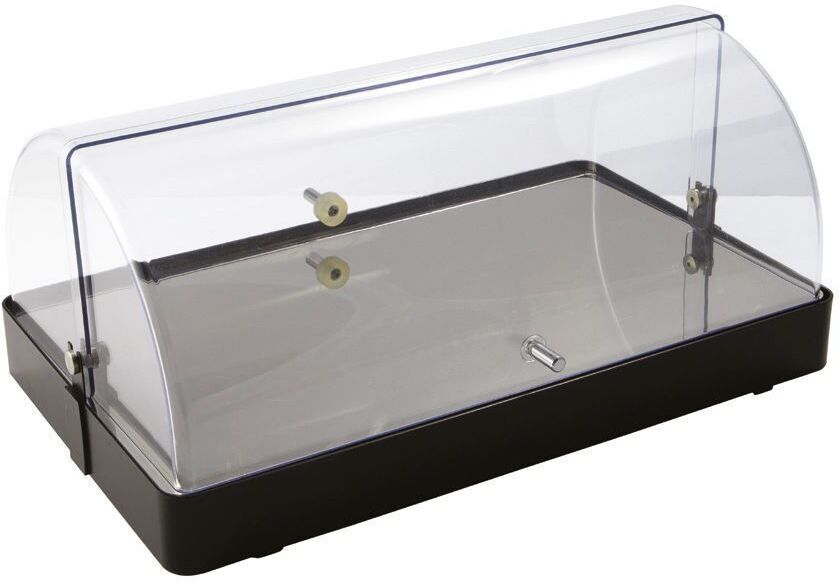 Abert Portaformaggi o Affettati Refrigerato Rettangolare con Coperchio Nero 29 x 48 H. 21 cm Cosmo