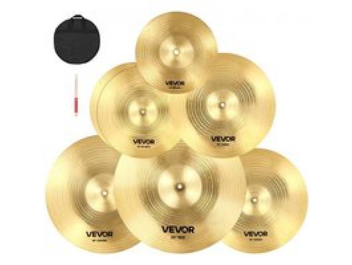 VEVOR Beckenset 355mm HiHat 400/455mm Crash 505mm Ride 254mm Splash 400mm China (10 14 16 18 20 Inches)