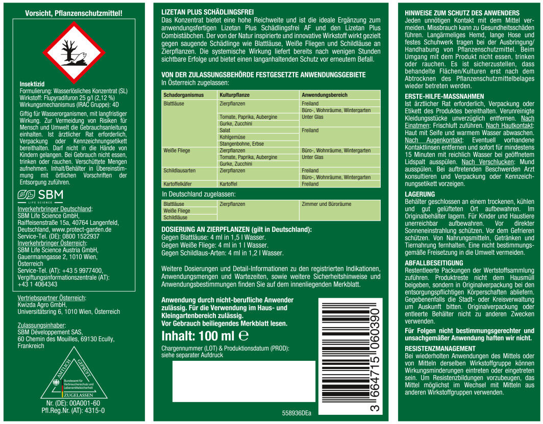 Protect Garden Lizetan Plus Schädlingsfrei 100 ml