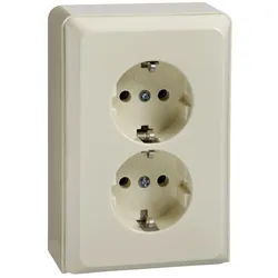 Elso ELG515510 Steckdose im Geräteträger 2-fach 16A RENOVIERUNG Schraubklemme perlweiß