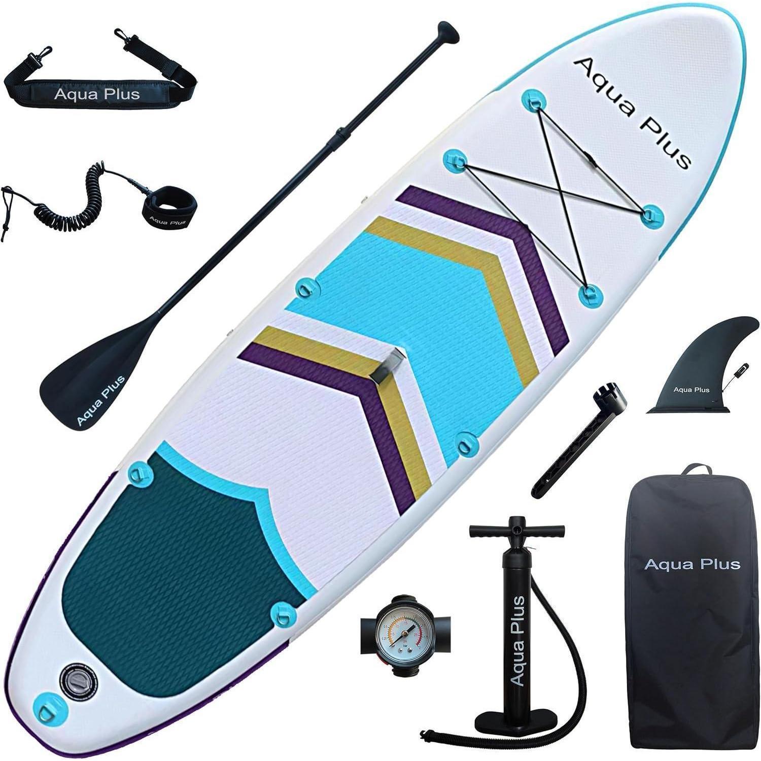 Aufblasbares SUP-Board 335x83x15 cm Lila/Gelb/Grün Komplettpaket