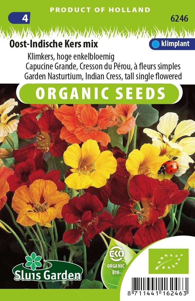 Sluis Garden Tropaeolum Majus zaden Oost-Indische Kers BIO