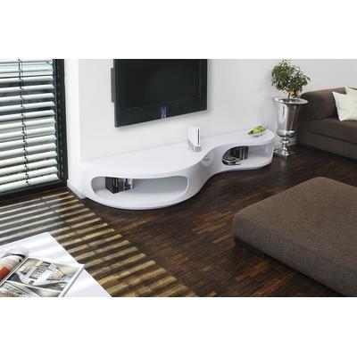 Lowboard SALESFEVER "Slow Design TV-Kommode für stilvolles Wohnen", weiß, B:200cm H:30cm T:50cm, MDF, Sideboards, Lowboard, Kommode in moderner Form, Fernsehschrank in Hochglanz