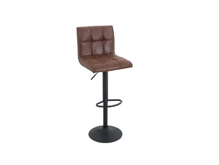 Licht-Erlebnisse Barhocker KENYA, höhenverstellbar Stoff Metall Braun Schwarz Hocker Tresen