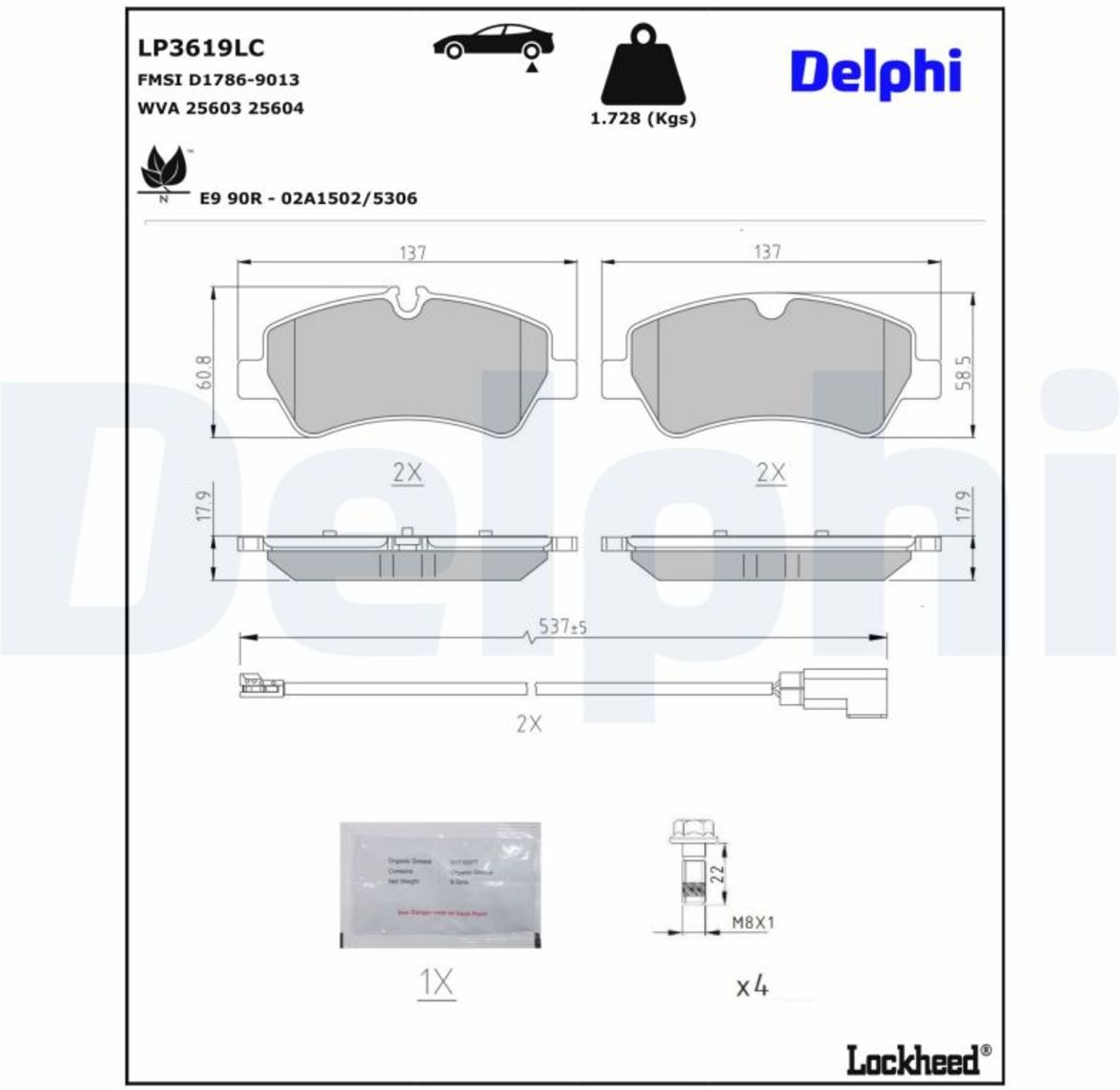 Bremsbelagsatz DELPHI LP3619LC