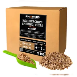 PINI 5 kg Räucherchips Buche 6-12 mm Smoking chips Räucherspäne