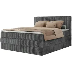 Boxspringbett mit Bettkasten  ¦ grau ¦ Maße (cm): B: 166 H: 119