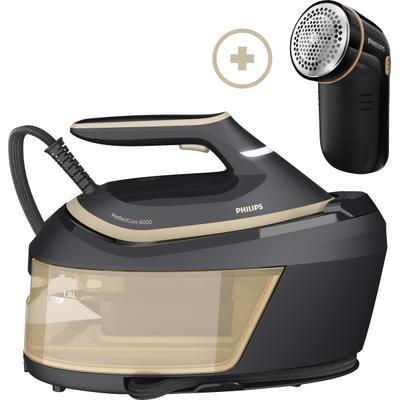PHILIPS Dampfbügelstation "PSG6064/80 PerfectCare 6000 Series", schwarz, Dampfbügelstationen, 2.400 Watt, OptimalTemp, 600 gr Dampfstoß