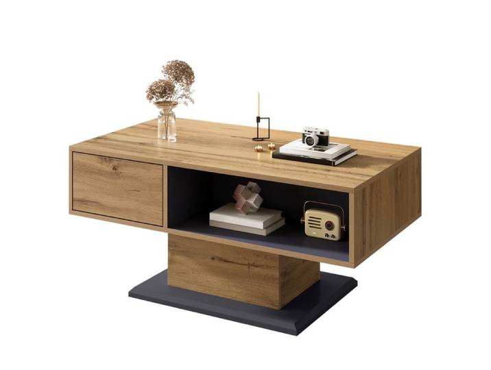 Table basse moderne - espace de rangement double face - table de salon polyvalente avec un design pratique pour le rangement