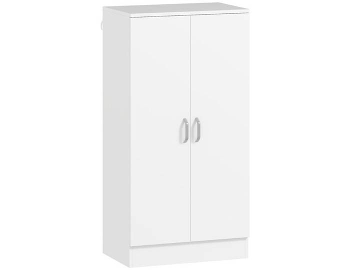 YWJ Armoire Chaussures Blanche Bois 55x35x108cm 6 Niveaux 14 Paires Fermeture Douce Étagères Réglables