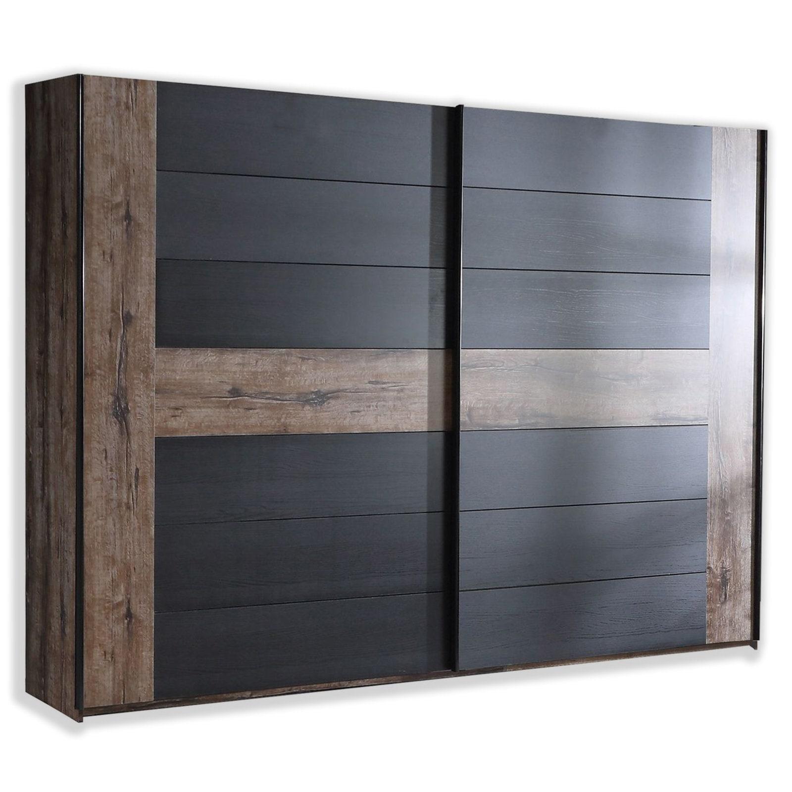 Schwebetürenschrank - Schlammeiche-Schwarzeiche - 270 cm