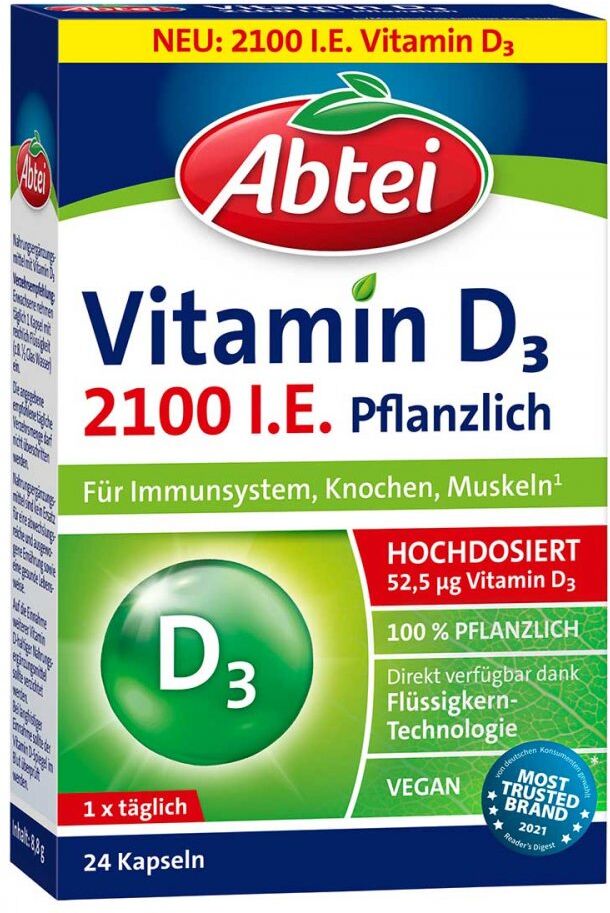 Abtei Vitamin D3 2100 I.e. Pflanzlich Kapseln