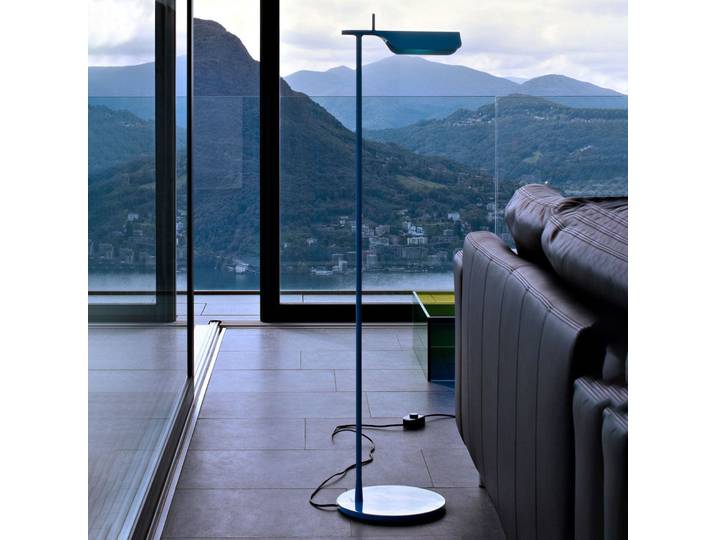 Lampadaire Tab F LED Mat Blue - FLOS - Salon / séjour - Design - Métal - À ampoule unique
