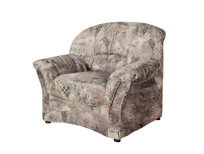 Sessel DOMO COLLECTION Bahia zeitlos, elegant, Breite 102cm, mit bequemen Armlehnen , braun, B:102cm H:91cm T:92cm, Struktur (100% Polyester);Luxus-Microfaser (100% Polyester), mit Muster, Sessel, Sessel, Microfaser, natur