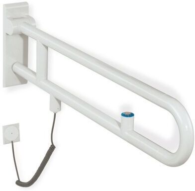 Hewi 801 E-Dreh-Stützklappgriff 801.50.55098 700 mm, signalweiß, Spültaste