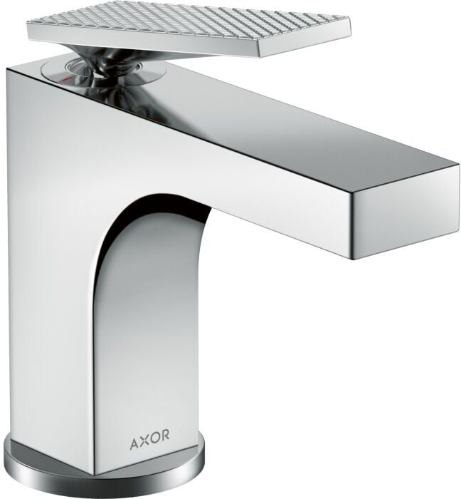 Hansgrohe Axor Citterio Waschtischarmatur 39001000 für Handwaschbecken, mit Zugstangen-Ablaufgarnitur, Hebelgriff, Rautenschliff, chrom