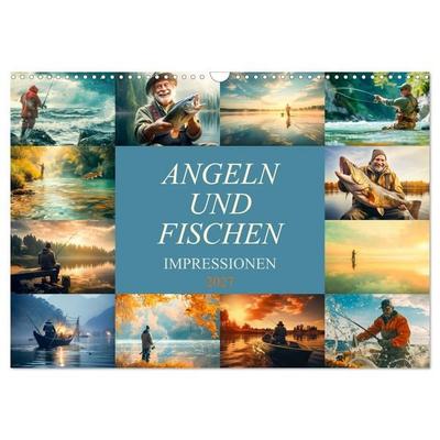 Angeln und Fischen Impressionen (Wandkalender 2027 DIN A3 quer), CALVENDO Monatskalender