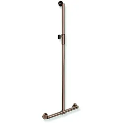 HEWI Duschhandlauf System 900, Edelstahl PVD, Kupfer glänzend, 1250 mm x 457 mm, verschiebbarer Brausehalter