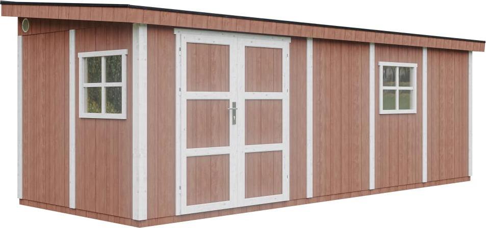 Gartenhaus 14,30 m² - H231x248x648 cm - Timbela M941-REDWOOD RED