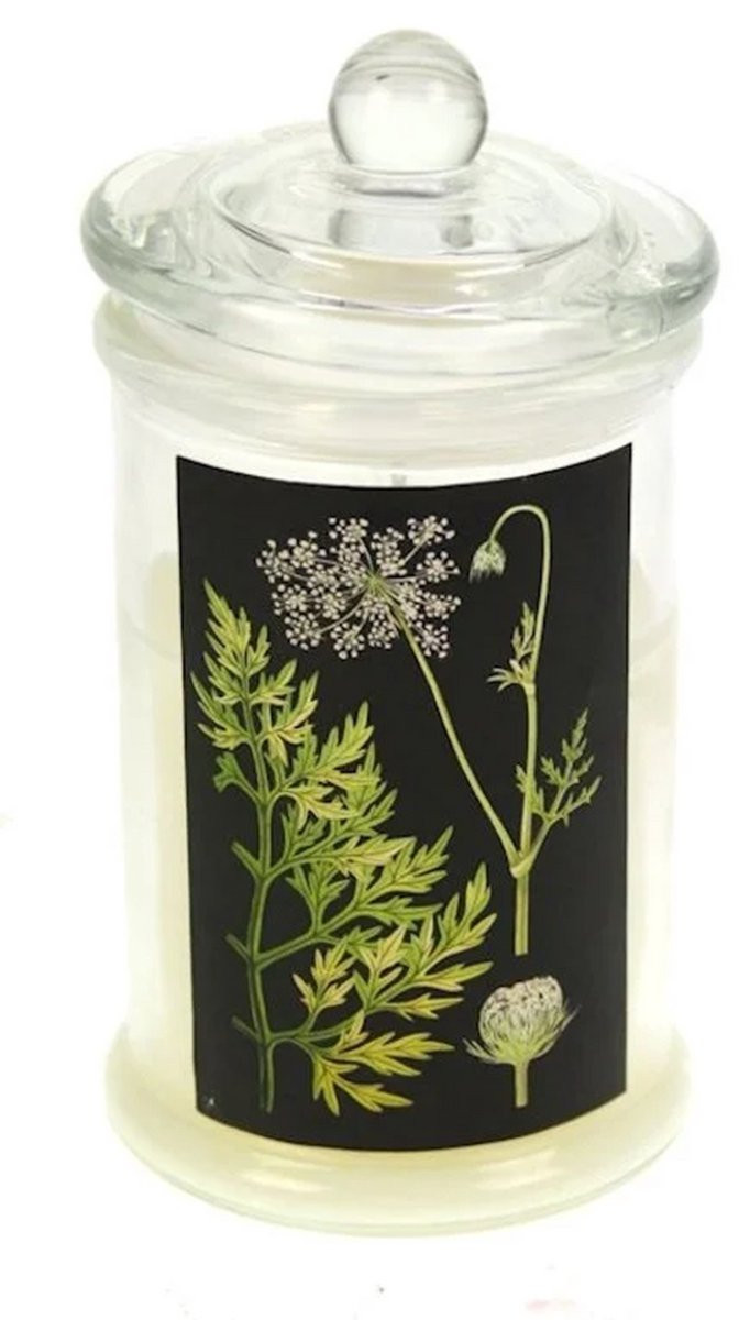 Glazen kaarsenhouders met deksel Meander Flute Herb Rose, B/D/H: 7,5 x 7,5 x 16 cm