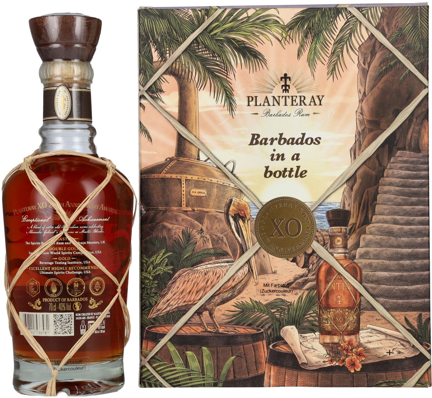 Planteray Rum BARBADOS XO 20th Anniversary 40% Vol. 0,7l in Geschenkbox mit 2 Gläsern