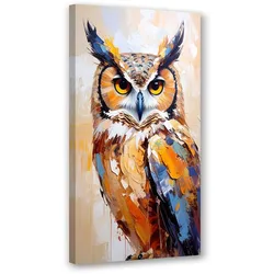 LEINWANDBILD Eule Vogel Natur Malerei Imitation 50x100cm