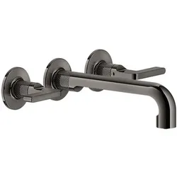 Gessi Inciso- Farbset für 2-Griff-Waschtisch-Armatur, mit Hebel-Griffen mit Auslauf 190-210 mm, ohne Ablaufgarnitur, 58090706, Farbe: Metall Schwarz PVD