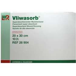 Lohmann & Rauscher Vliwasorb Superabsorber-Saugkompresse, steril, nicht klebend - 1 Packung = 10 Stück, Maße: 20 x 30 cm 10 St