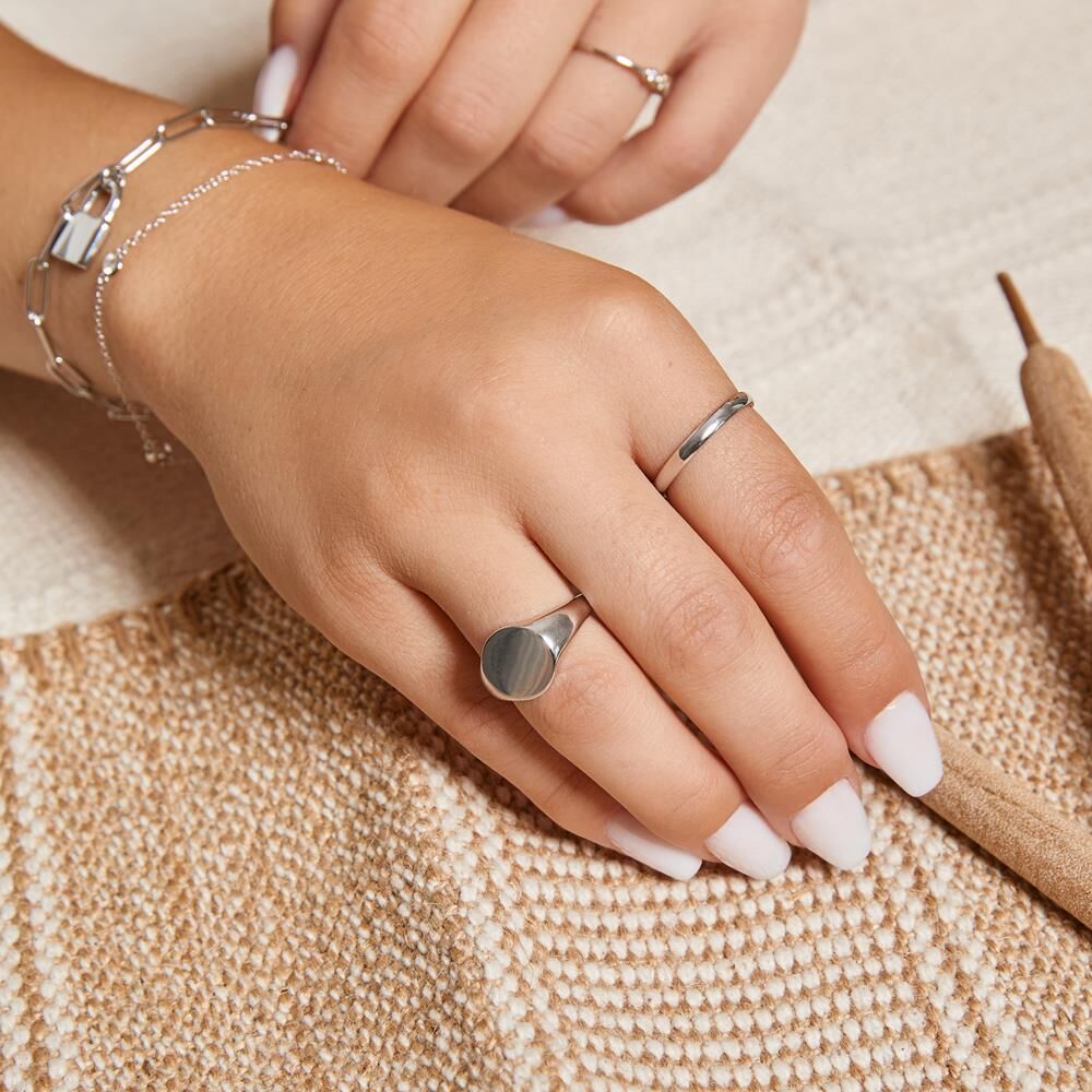 Unique 585er Weißgoldring für Herren silber
