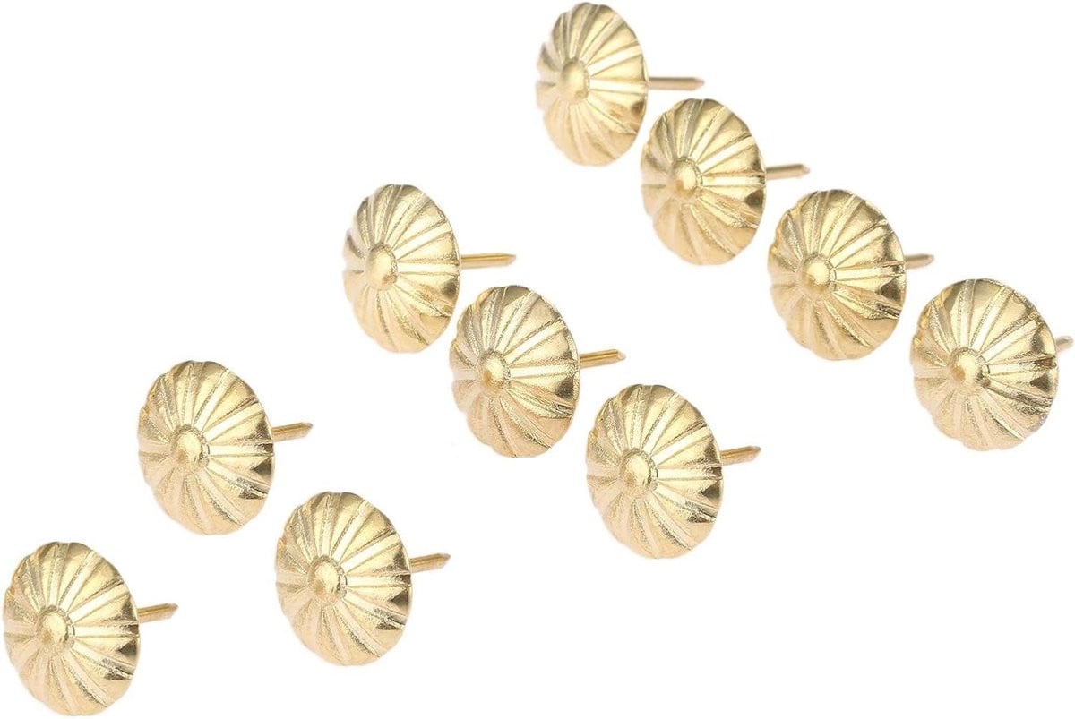 Decoratieve meubelspijkers antiek brons goud 19 x 20 mm