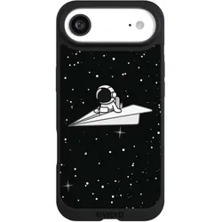 Nivocase Handyhülle für Apple iPhone Air Hülle NIVOpure Case Schwarz Astronaut Comic Papier (Apple iPhone Air), Smartphone Hülle, Schwarz