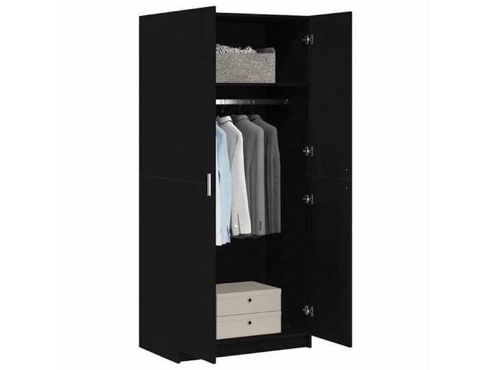 Soldes d'automne Meuble vêtements Noir - Armoire de chambre - Grand espace - Armoire penderie - chêne Noir - 80x50 5x180cm - Bois d