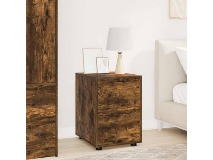 HPUYRFG Aufbewahrungsschrank 40 x 48 x 57 cm Holzwerkstoff Räuchereiche Schubladen mit Kugellager, höhenverstellbar, Brötchenfüße, pflegeleichte Oberfläche