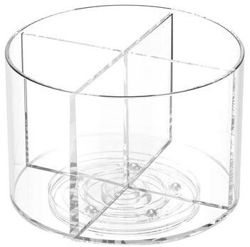 Uplifted Finds Rotating Spice Rack Tray Clear 360 Divided Flavor Packet Holder & Multipurpose Kitchen Organizer 1 Pc