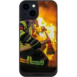 Nivocase Handyhülle für Apple iPhone 14 Hülle NIVOpure Case Schwarz Feuer Feuerwehr Lebensretter (Apple iPhone 14), Smartphone Hülle, Schwarz