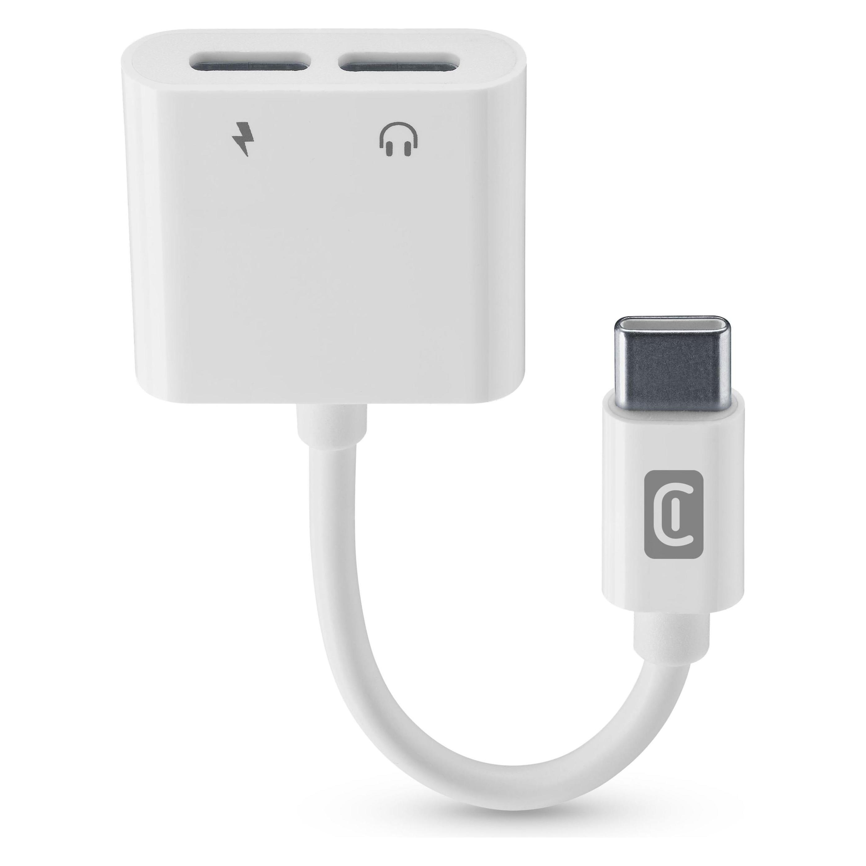 Cellularline Sound & Charge Typ-C Adapter White (USB-C, USB-C) (60816)