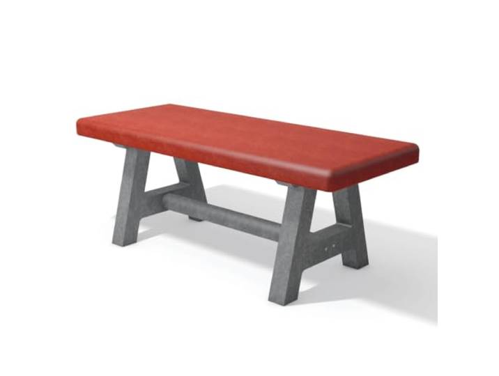 hanit® Kindersitzgruppe Canetti Kindertisch Grau-Rot aus 100% recyceltem Kunststoff wetterfeste Sitzgruppe für KiTas