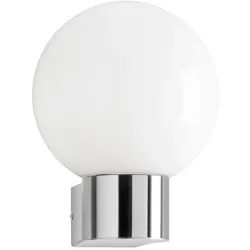 CMD Creative Metalldesign Außenwandleuchte AQUA BALL, IP44, E27 Opalglas-Kugelschirm, Edelstahl CMD-93