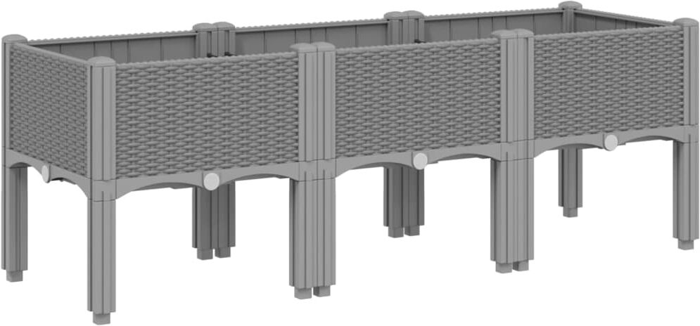 vidaXL Jardinière avec pieds gris clair 120x40x42 cm PP