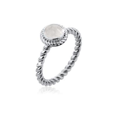 Silberring NENALINA "Ring Mondstein Geburtsstein Juni Trend Edel 925 Silber" Gr. 56, weiß, Fingerringe, Damen, 56, Silber 925 (Sterlingsilber), Silberring