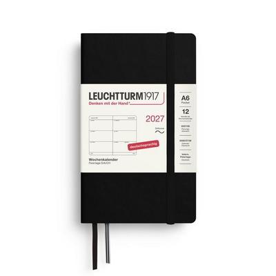Wochenkalender Pocket (A6) 2027, Softcover, Schwarz, Deutsch