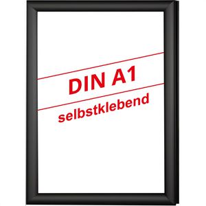 Update-Displays Klapprahmen Easy-Fix, 25 mm Profil, DIN A1, schwarz, Aluminium, selbstklebend