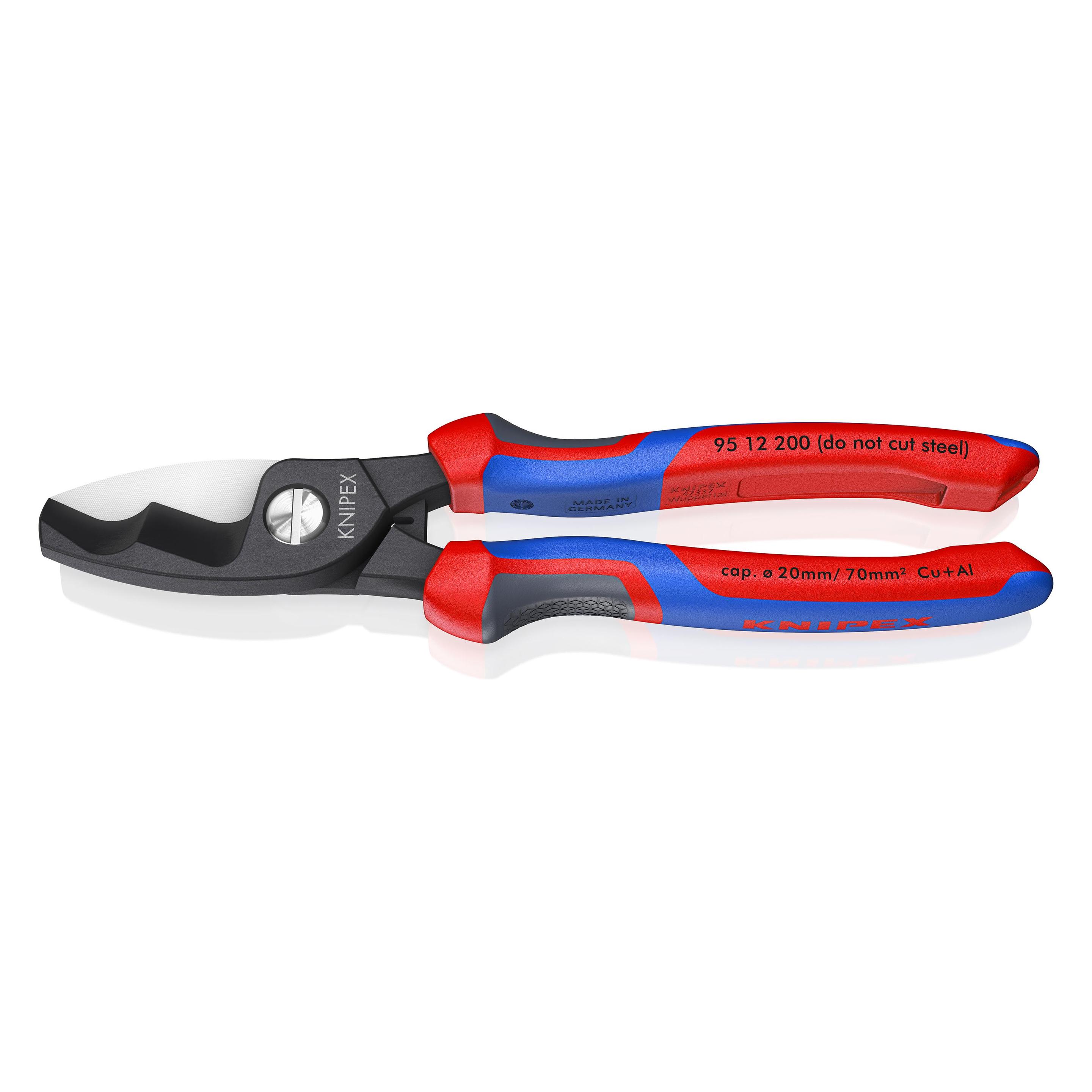 Knipex Kabelschere L.200mm brüniert Griffe 2-Komponenten / Mehrkomponenten-Hüllen (200 mm) (95 12 200 SB)