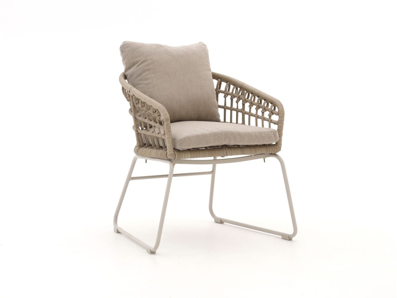 Intenso Trofarello Dining tuinstoel met armleuningen in grijs en beige polyrattan