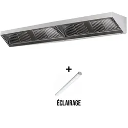 Wandhaube ohne Motor 3200x900x450 mm mit Beleuchtung, Filter und Ablasshahn PREMIUM / GOLDINOX