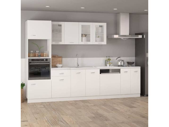 Moderne Buffet cuisine - Armoire de plancher  Lyon  - Blanc Bois d'ingénierie @@1544