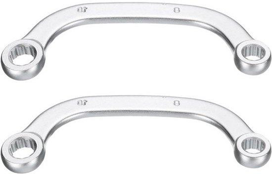 Dubbele steeksleutel 8 mm x 10 mm met 12 punten in zilverkleur
